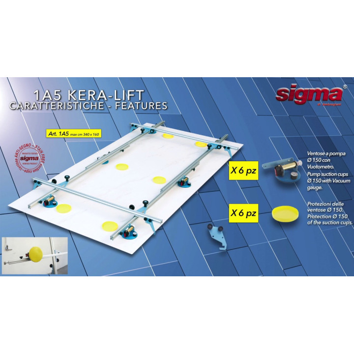 KERA-LIFT CM. 340X160 6+2 ventose + 4 sicure anticaduta 'SIGMA'