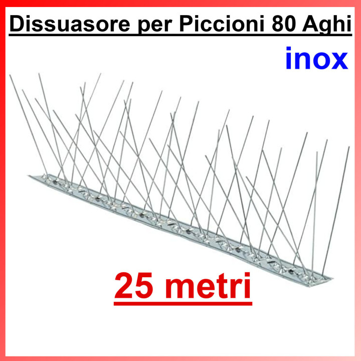 SALVASPORGENZE-dissuasori INOX FLEX 80 punte ml. 1 (sq)
