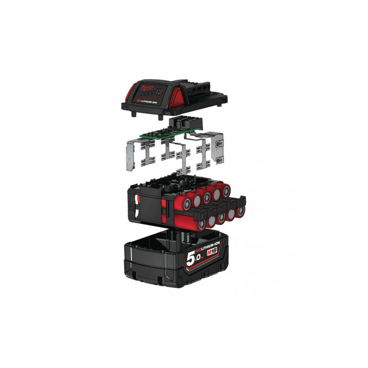 BATTERIA ENERGY KIT M18 NRG-502 2 5Ah+ 1 2Ah + carica 'MILWAUKEE'