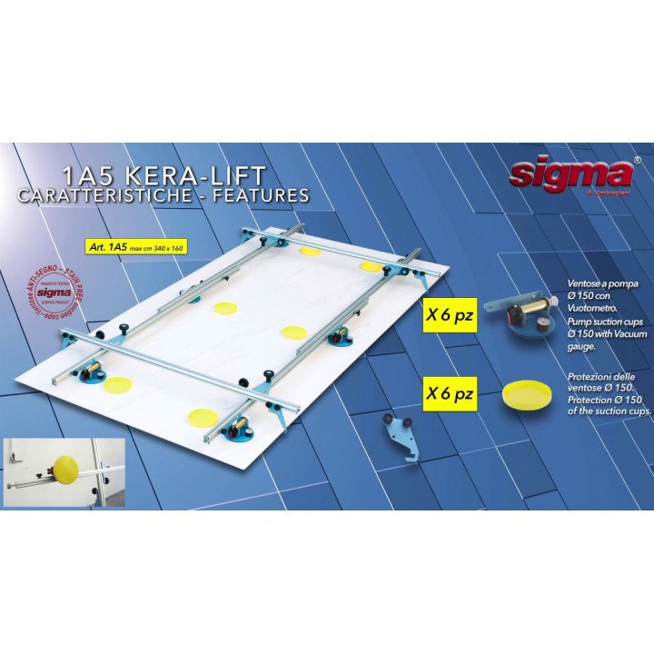 KERA-LIFT CM. 340X160 6+2 ventose + 4 sicure anticaduta 'SIGMA'