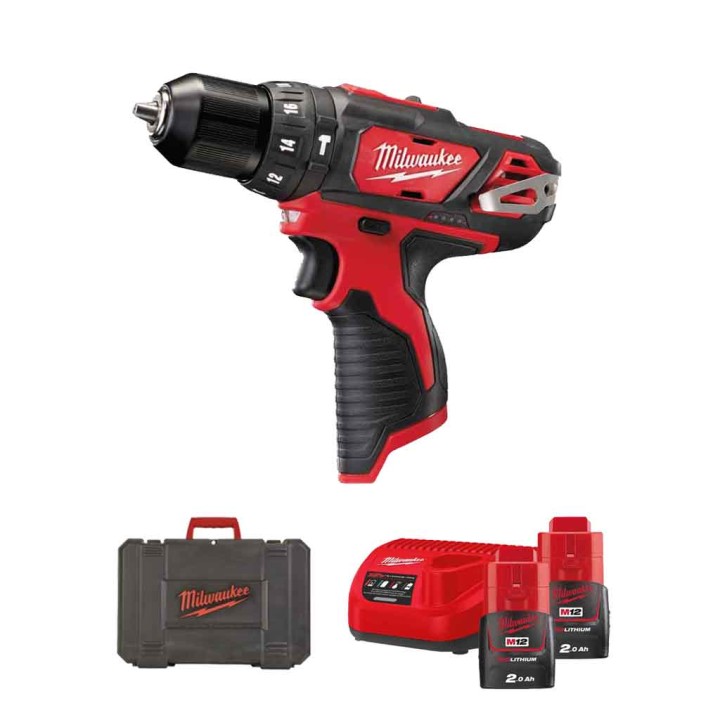 TRAPANO BATTERIA AVVITATORE PERCUSSIONE M12 BPD-202C 'MILWAUKEE'