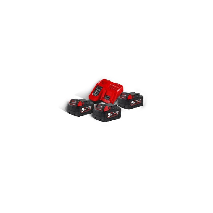 KIT 18V 3 BATT.5AH- TASS.+SMERI.+AVV.+IMPUL BLPP4-503 'MILWAUKEE'