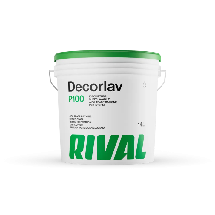 PITTURA SUPER-LAVABILE DECORLAV P-INTERNI LT. 14.00 BIANCO BASE 'RIVAL'